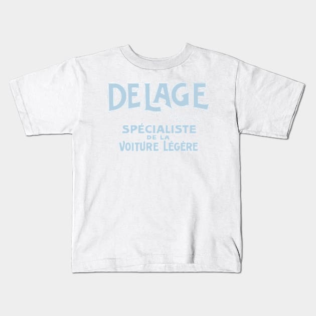 Vintage Delage Racecar Logo Kids T-Shirt by AlexBook